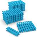 100 Pack Clothes Pins Wooden, 2.9 Inch Colored Clothespins Wood, Close Pins for Crafts Decorations Classroom Hanging Pictures, Wood Clips for Clothes Outdoors, Blue