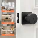 Haidms Black Door Knobs Interior, Privacy Door Knob with Lock for Bedroom Bathroom, Matte Black Interior Door Knobs 8 Pack