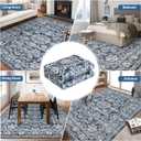CAROMIO 10x13 Washable Area Rug, Soft Low Pile Large Area Rug with Non-Slip Backing, Vintage Distressed Rugs for Living Room Bedroom Dining Room, Navy Blue