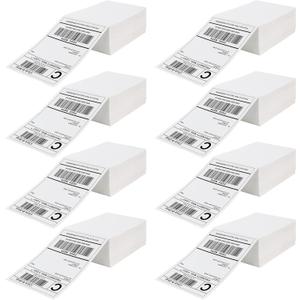 DGBDPACK Fanfold Direct Thermal Shipping Labels 4''x6'' 2400 Labels/8 Stacks (300 Pcs per Stack), Compatible with Zebra Rollo Beeprt Printer Ultra Adhesive