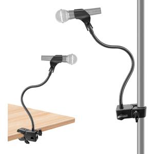 Microphone Stand, Versatile Mic Arm for Desk Pole Tripod, Gooseneck Mic Stand Desk Mount with Super Clamp Mic holder and 3/8" to 5/8" Adapter, Fits for Blue Snowball and Other Microphones (21 Inch)