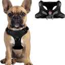 Dog Harness Step in Dog Vest Harness, Reflective Adjustable Puppy No Pull Harness Breathable Soft for Small and Medium Dogs Cats, Black, S