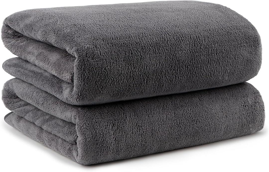 Orighty Bath Towels Pack of 2(27'' x 54'') - Soft Feel, Highly Absorbent, Quick Drying Microfiber for Body, Sport, Yoga, SPA, Fitness - Grey