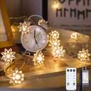 59 Ft 100 LED Flower Fairy Lights with Remote Timer, Plug in Connectable Twinkle Lights with Soft Flowers for Bedroom Wedding Dorm Indoor Outdoor Decor, Warm White