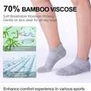 LEVSOX Ankle Compression Socks for Women and Men, Bamboo Viscose Low Cut Cushioned Athletic Running Socks (M)
