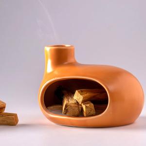 MOUGIGI Ceramic Palo Santo Holder - Handcrafted Ash Catcher for Palo Santo Sticks and Sage - Unique Design for Meditation and Home Dcor - Incense Burner