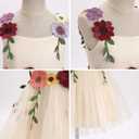 IDOPIP Toddler Baby Embroidery Flower Girl Dress for Kids Wedding Pageant Party Prom Gown Communion Birthday Tulle Dresses 7-8Y