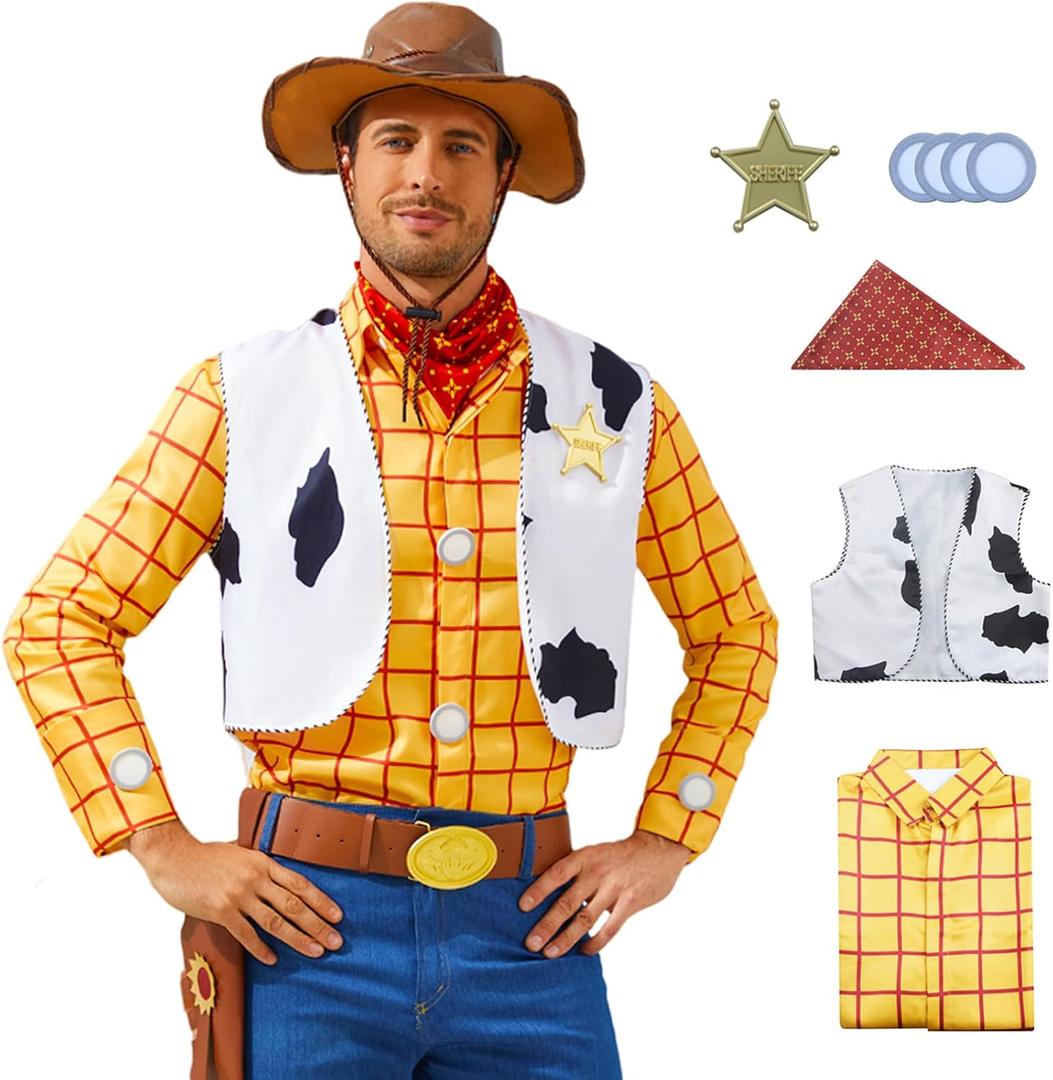 Cowboy Shirt Men's Plaid Button Down Long Sleeve Work Casual Shirt (3X-Large)