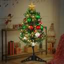 33ct Christmas Ball Ornaments with Lights, Christmas Decorations 8.2 Ft 100 LEDs Globe Ball Lights Outdoor Indoor for Tree urn Filler Flower Nursery Party Garden Yard Gazebo Decor (Red Green&White)