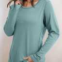 2 x Dokotoo Long Sleeve Shirts Crewneck Womens Tops 2025 Fall Outfits Comfort Basic Tees Fashion Clothing