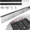 30" Slide-in Range Rear Filler Kit W10113901A with 2pcs Silicone Stove Gap Covers, Cooktop Trim Kit Between Stove and Backsplash for Whirlpool & Most Brand, 316 Stainless Steel (Silver)