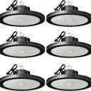 lvsdak LED High Bay Lights 250w (Eqv.1000w Mh/Hps/Hid),5000K Daylight 37500lm with 5ft Cable High Bay Led Shop Lights Commercial Lighting Fixture for Warehouse Garage Light Barn Factory 6 Pack