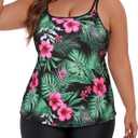 Tanst Sky Women's Plus Size Tankini Swimsuits Built in Bra Bathing Suits 2 Piece Set Swim Tops with Shorts (XL)
