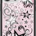 Wildflower Cases - Star Tattoo Case, Compatible with Apple iPhone 14 Pro Max | Pink, Black, Stars, Trendy, Cute, Tattoos - Protective Black Bumper, 4ft Drop Test Certified, Women Owned Small Business