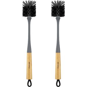MR.SIGA Water Bottle Brush, Long Handle Bottle Brush for Water Glasses, Baby Bottles, Sports Bottles Cleaning, Gray, 2 Pack