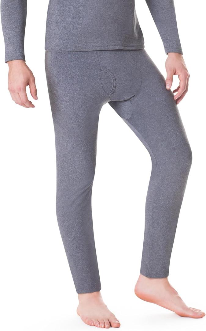 ROCKY Men's Thermal Underwear Men Long Johns for Men Thermal Pants Mens Long Underwear Bottoms Warm Mans Base Layer Pants (6X-Large, Melange Grey)