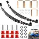 Arrtzan Golf Cart Rear 4-Leafs Springs Kit for EZGO TXT 1994-2013 Electric and 1996-2008 Gas Golf Cart, 4-Leafs Spring with Bushings & Sleeves & U Bolts