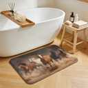 Horses Running Bathroom Rugs 24x16 Inches, 24"x16"x0.5"