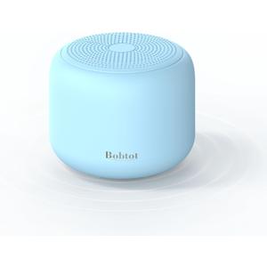 Bobtot Portable Bluetooth Speakers with Strap Easy to Carry, Wireless IPX5 Waterproof Mini Speaker with Loud Stereo Sound, 20 Hours Playtime, Rechargeable Battery, Built-in Microphone, Blue