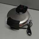 Gourmia Belgian Waffle Maker  Compact Design with Upright Storage, Adjustable Browning, and Easy-Clean Nonstick Ceramic Plates, Stainless Steel