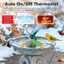 Outdoors 100W Bird Bath Heater for Winter,Birdbath Deicer Pond De-icer Thermostatically Controlled Birdbaths Water Heater with 5.9 Ft Power Cord and Working Indicator Light (Black)