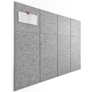 Large Cork Board Alternative | Felt Bulletin Board for Office, Home & Classroom | Cork Boards for Walls Pin Board Wall Organizer | Felt Wall Tiles (12-Pack) | Gray Marble