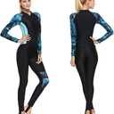 Full Body Scuba Rash Guard Dive Skin UV Swimwear Sport Skins for Men Women, Long Sleeve One Piece Front Zipper Diving Wetsuit for Surfing Swimming Snorkeling Canoeing L