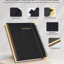 4 x 2026 Planner, Weekly and Monthly Calendar Planner from January 2026 - December 2026, 8.5" x 11" Hardcover Leather Hourly Appointment Book with Tabs, Spiral Daily Planners for College School Work Home, Black