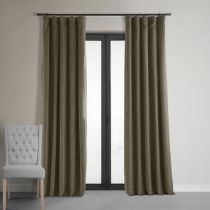 HPD Half Price Drapes Signature Velvet Thermal Blackout Curtains for Living Room 108 Inch Long (1 Panel) Rod Pocket Insulated Blackout Curtains for Bedroom Window Curtains, 50W x 108L, Hunter Green (50"W x 108"L (Pack of 1), Taupe)