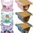 Soulchen 6 Pcs Soft Guinea Pig Rat Hammock Set 3 Layer Ferret Bed Warm Fleece Double Bunkbed Cage Platform Toy Small Animal Hideout Sleep Play Cage Accessories for Parrot Sugar Glider