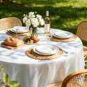Pureegg Plastic Table Cloth Disposable 10 Pack, 84'' Round Table Cloths, Party, Picnic, Wedding, Decorative Tablecloths, Round, White Plastic Cover, Leakproof & Sturdy, White