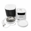 Automatic Cat Feeders for Two Cats, 5L/20 Cups Double Automatic Cat Food Dispenser with 2 Stainless Bowls, Timer Setting 20 Portions 6 Meals Per Day, 10s Meal Call, Pet Feeder for Dog (Black, 5L)