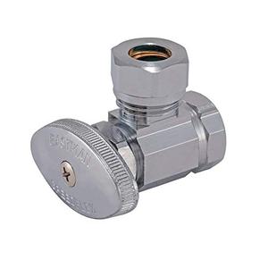 Eastman Multi-Turn Angle Stop Valve, 1/2 Inch FIP x 1/2 Inch Slip Joint Connection, Chrome Plated, 04328LF