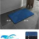 MontVoo -Bath Mat Rug-Rubber Backing Non Slip Quick Dry Absorbent Thin Bathroom Rugs Fit Under Door-Faux Suede Surface Bathroom Floor Mats-Shower Rug for in Front of Bathtub Shower Royal Blue 16"x24"