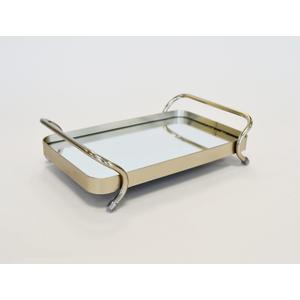AQ Organizational Mirrored Home Storage Tray with Handles for Vanity, Dresser, Bathroom, Entryway, or Kitchen Counter, Beauty Products, Makeup, Perfume, Toiletries, Nail Polish, Jewelry, Guest