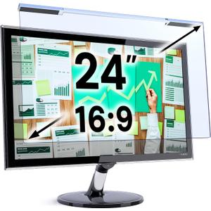 VINTEZ Blue Light Screen Protector for 24 Inch Computer Monitor and Laptop Anti-UV Blue Light Blocking Film for Desktop PC, Eye Protection Filter, 21.2" x 12.6", 1 Pack