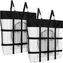 Tessco 2 Pcs Box Fan Holder Horse Stall Classic Fan Bag Hanging Web Holder Nylon Box Hay Bag (Black)
