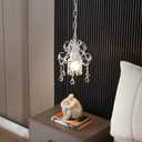 Mini Style Crystal Chandelier Pendant Light White,1-Light