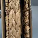 Geelin 3 Pack Water Hyacinth Woven Stackable Desk Organizer Letter Tray, Primary Color Tabletop Desk Basket for Storage Paper Letter Folders Notebooks Copy Print, Workspace Holder