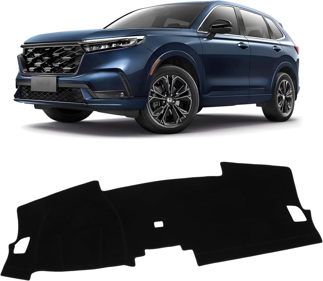 KUST Car Dash Cover for Honda CRV CR-V 2023 2024 2025 2026 (EX, EX-L, Sport, Sport Touring) (Without HUD) Non-Slip Dashboard Cover Polyester Interior for CRV Accessories Sunshade No Glare Black