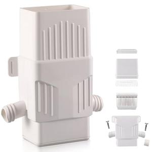 Rainwater Collection System, Rain Barrel Diverter Kit for 2x3”and 3x4” Downspouts, with Filtration, Rain Diverter, Downspout Diverter, White