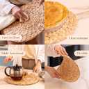 10 Pack, Round Woven Placemats, Natural Water Hyacinth Place mats, Braided Straw Table Mats for Dining Table, Christmas Placemats (13.8 inch)