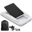 ELTOW Toddler Blow-Up Mattress with Sides, Inflatable Toddler Travel Bed with Safety Bumpers, Portable Kids Air Mattress for Travel, Complete Set with High-Speed Pump & Carry Bag - Black