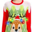 MGparty Ugly Christmas Sweater for Women 2025 Christmas Cute Light Up Sweaters Holiday Party Novelty Funny Pullover (X-Large, Green)