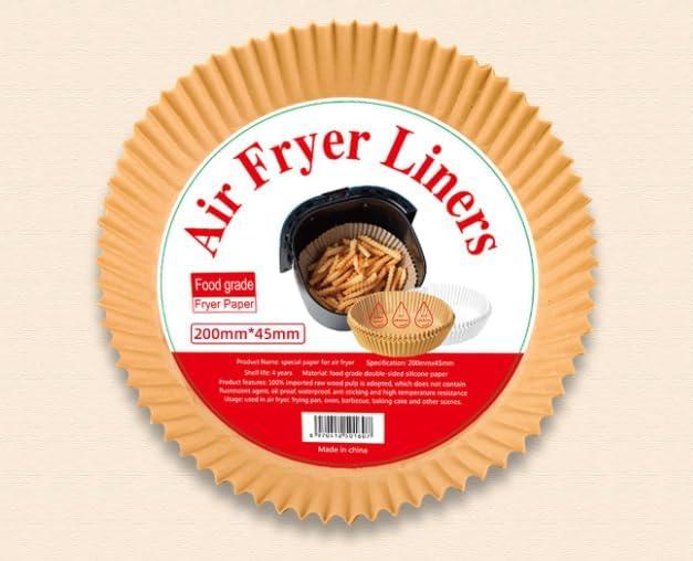 Air Fryer Liners for Livoraesa, 100 Pcs Round Disposable Airfryer Paper Liners – Non-Stick and Oil Proof for Easy Cleanup, Great for Oven, Pans & Baking– 8 Inch