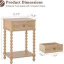 AWASEN Night Stand, Wood End Table with Drawer for Living Room, Small Bedside Side Table with Spindle Wood Legs for Bedroom, Office, Rustic Walnut