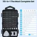 AXTH 115-in-1 Precision Screwdriver Set, [Super Durable] Mini Professional Magnetic Repair Tool Kit, Small Screwdriver for Phone, Computer, Watch, Laptop, Macbook, Eyeglass, Electronic