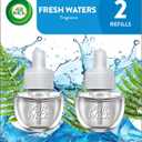 Air Wick plug in Scented Oil 2 Refills, Fresh Waters, (2x0.67oz), Essential Oils, Air Freshener (F002)