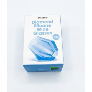 Wine2Go Diamond Silicone Wine Glasses 9oz Pack of 2