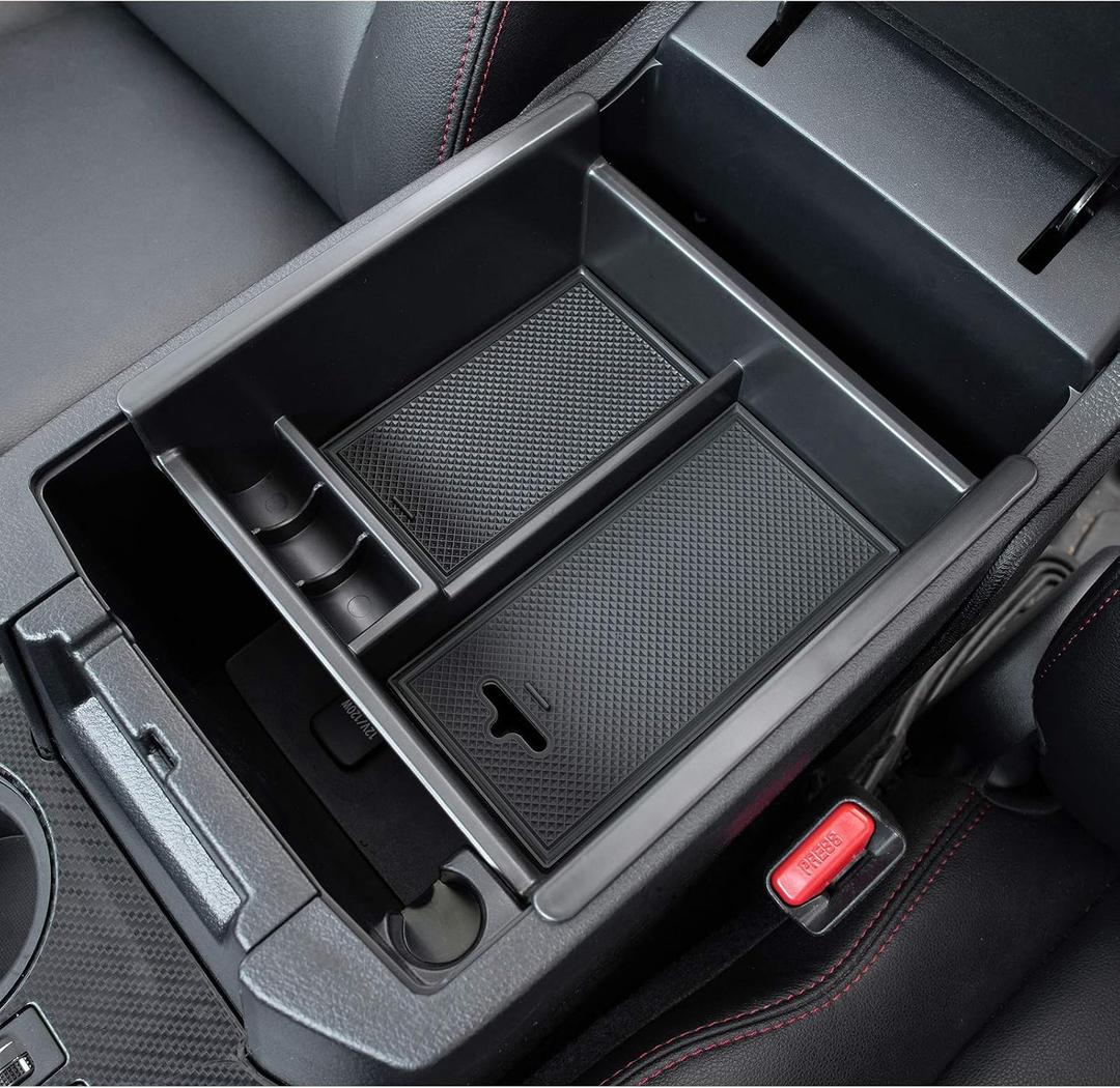 JDMCAR Center Console Organizer Compatible with Toyota 4Runner Accessories 2010-2024 and Kia Telluride (2020-2024), Insert ABS Black Materials Tray, Armrest Box Secondary Storage